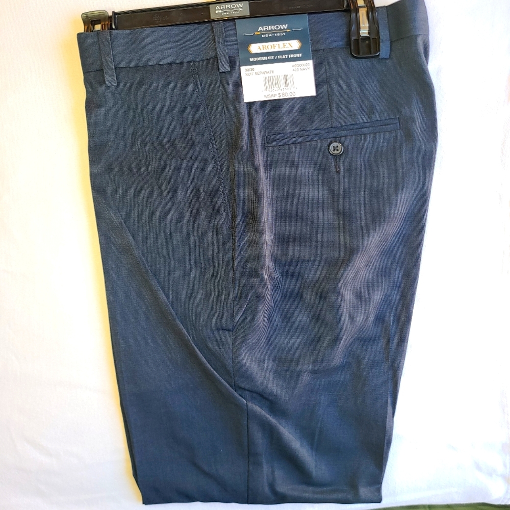 *NEW* Arrow USA 1851 AROFLEX Men's Modern Fit Flat Front Dress Pants (32Wx30L)